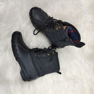 Tommy Hilfiger LITTLE KIDS Megan Duck Grey Black Lace Up Boots Size 13.